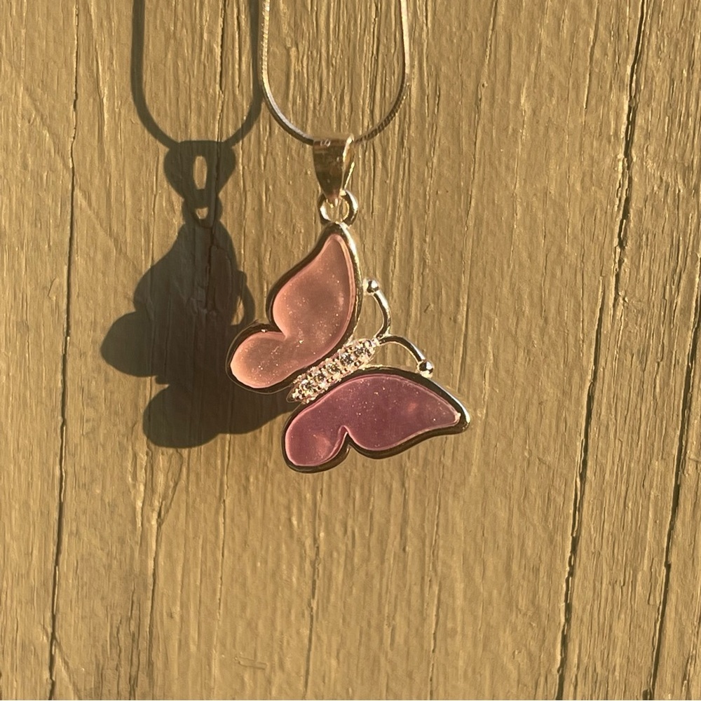 Elegant Purple Butterfly  Necklace